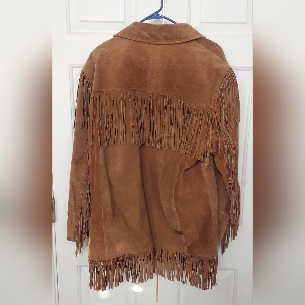 Vintage Leather Gallery Brown Fringe Jacket - Picture 3 of 12